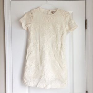 LOFT Floral Cream Dress • XS Petite
